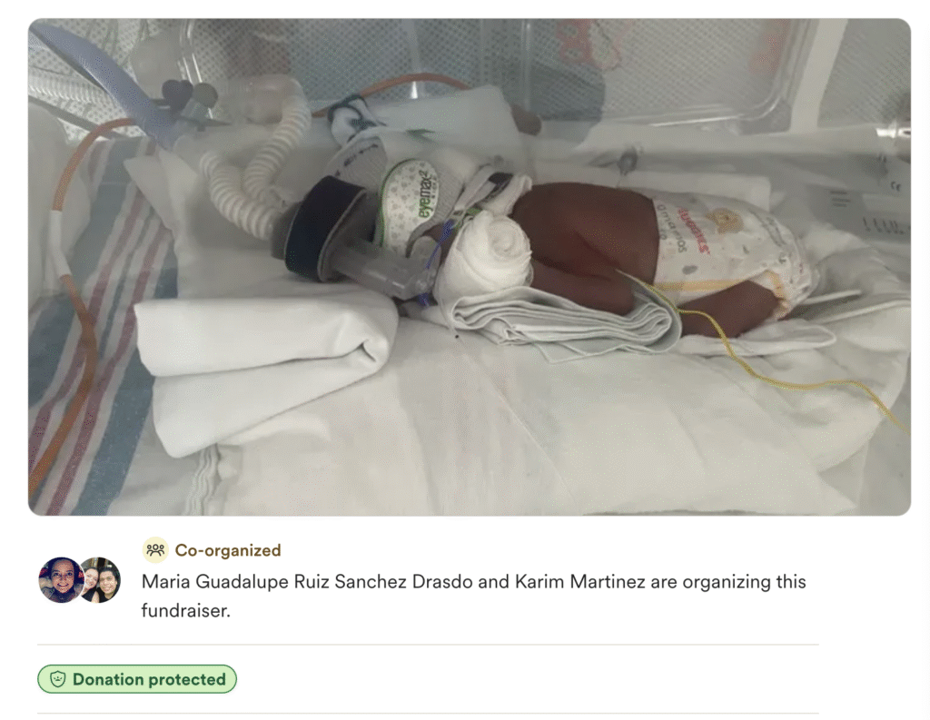 campaña de donación publicada en GoFundMe.