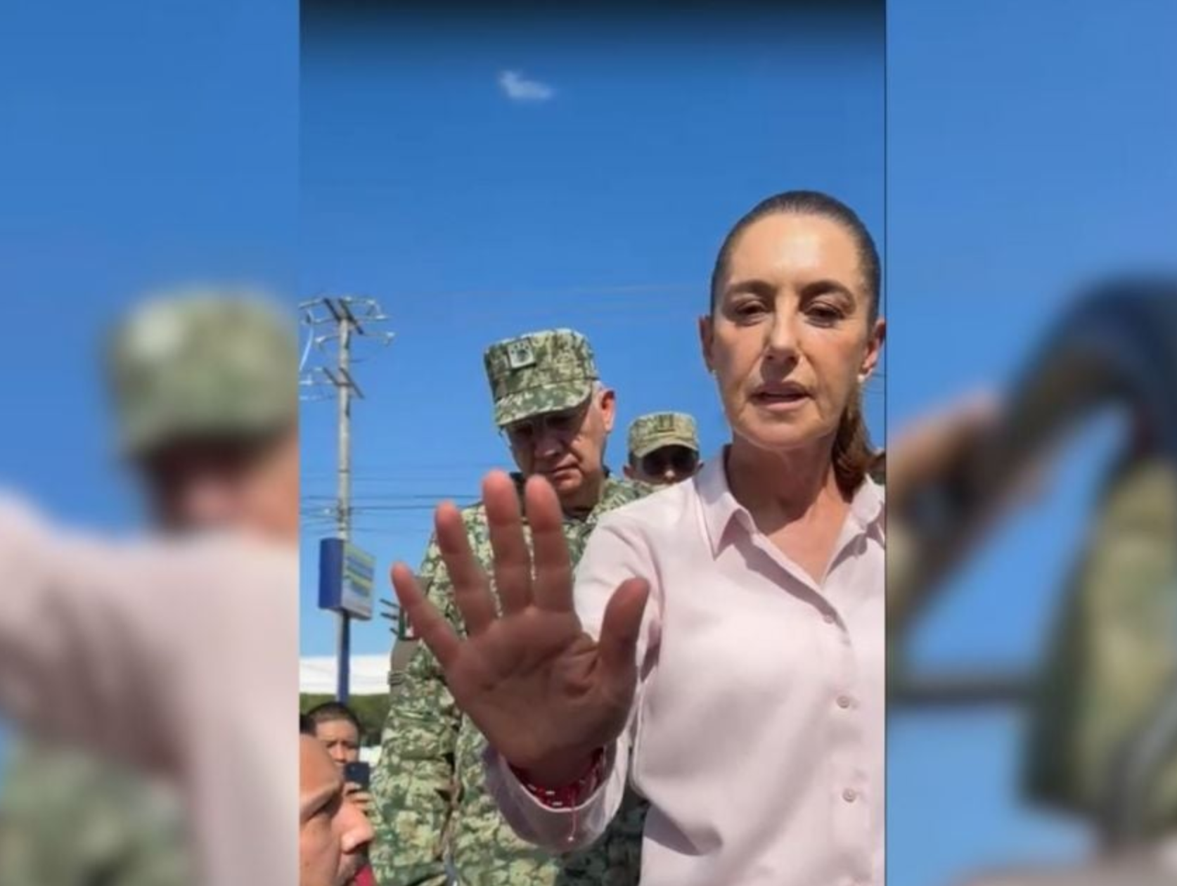 Claudia Sheinbaum atiende reclamo por estudiantes en Veracruz