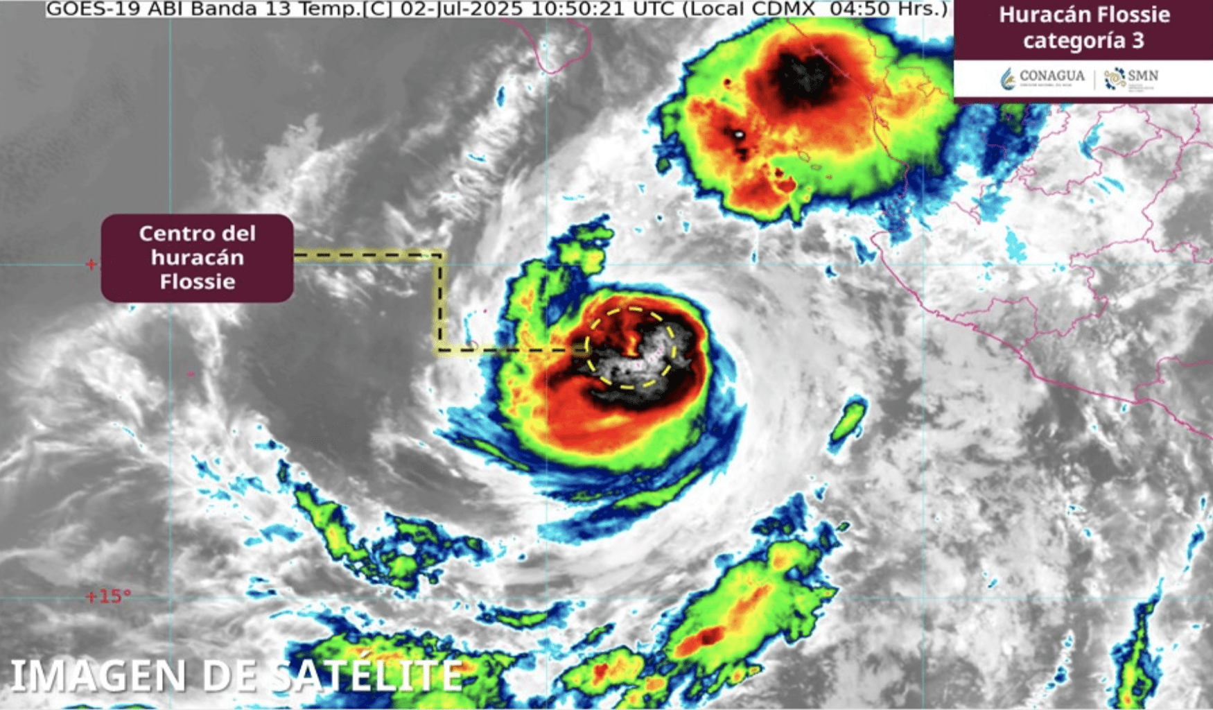 Huracán Flossie: Su trayectoria hoy y previsión Conagua