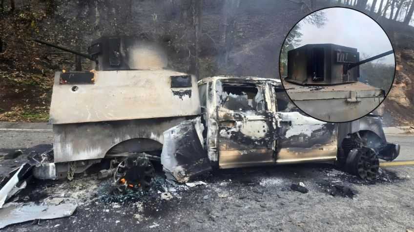 Vehículo con lanzador artesanal asegurado tras ataque en Sinaloa