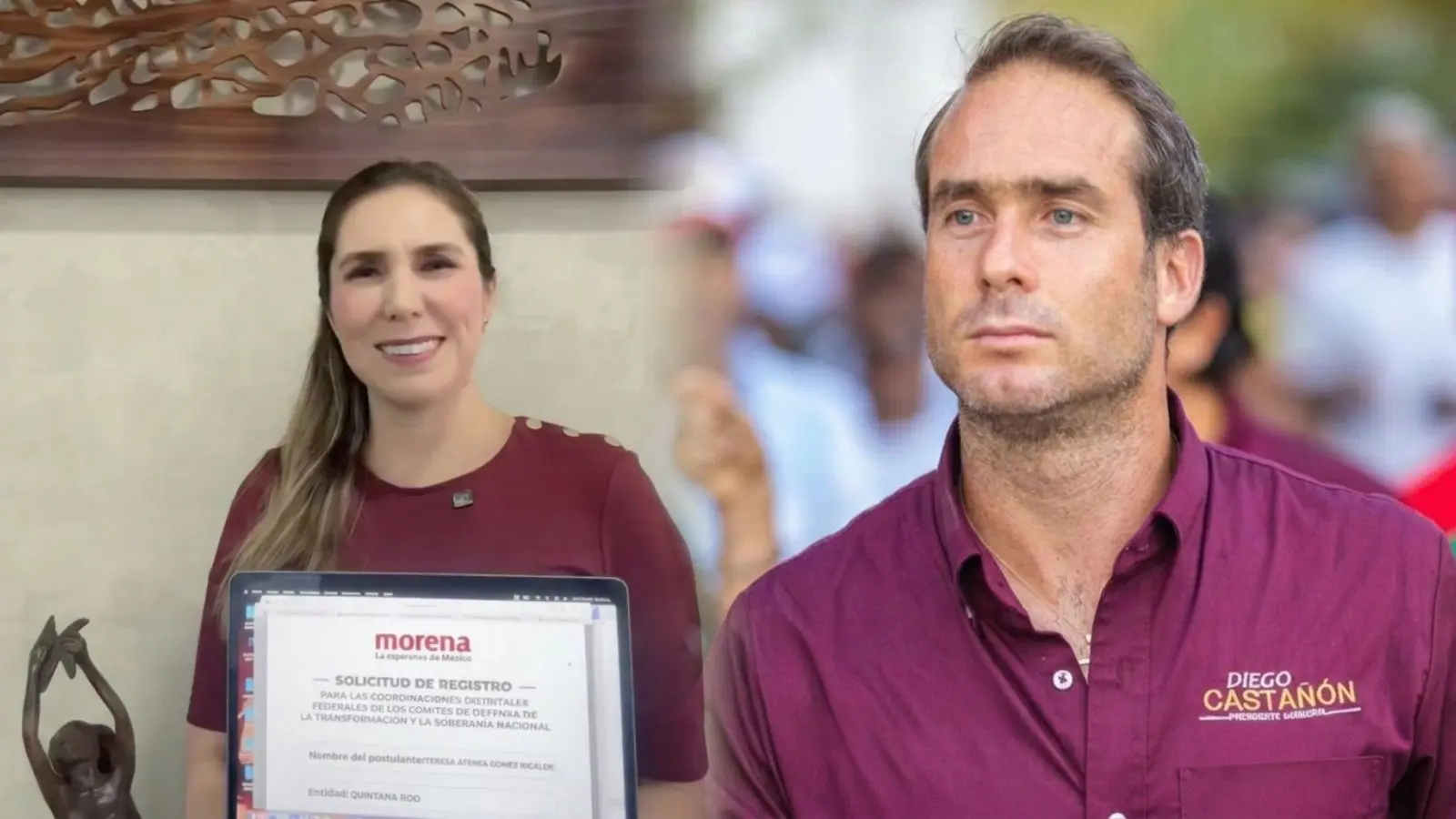 Atenea Gómez y Diego Castañón formalizan registro interno en Morena