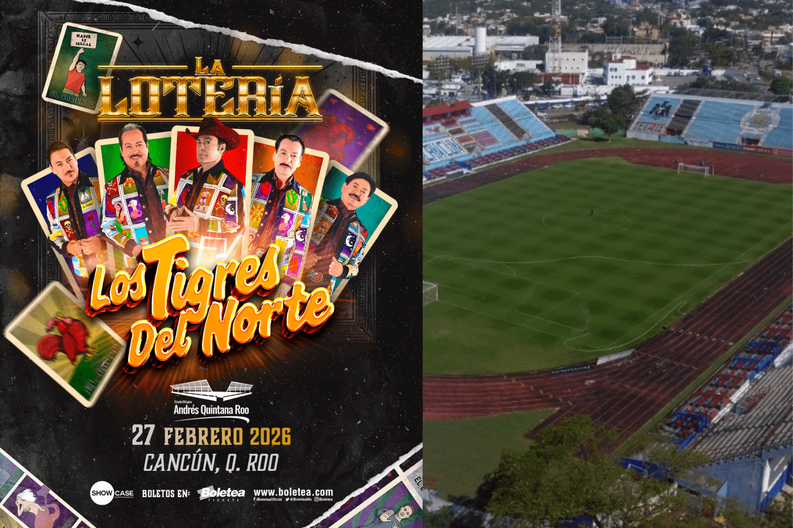 La Lotería Tour llega a Cancún: Los Tigres del Norte en el Estadio Olímpico Andrés Quintana Roo