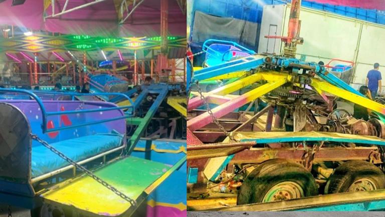 Accidente en juego mecánico Expo Guadalupe: Pareja cae del ‘Canguro’
