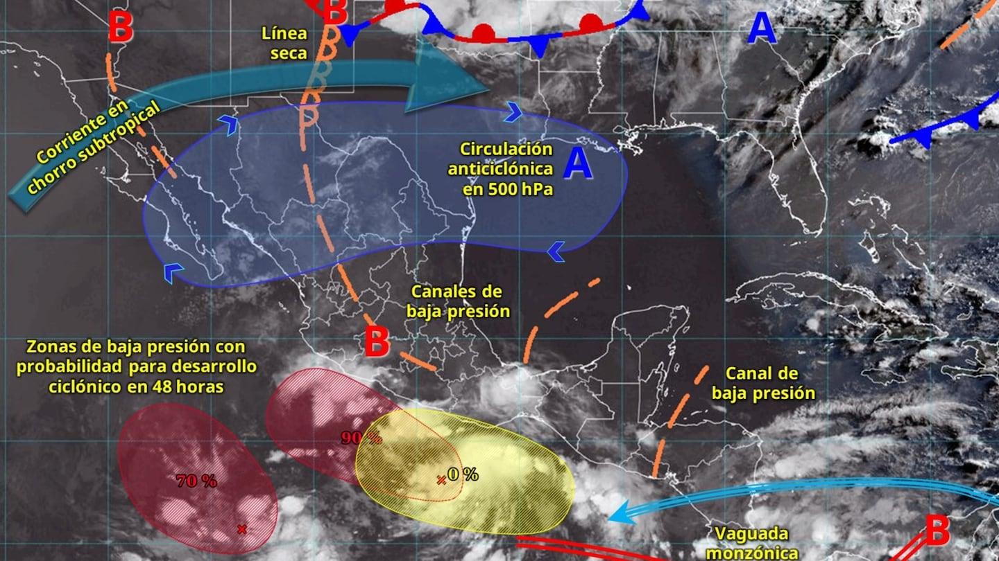 Alerta por potencial ciclónico: Dalila y otros sistemas amenazan México