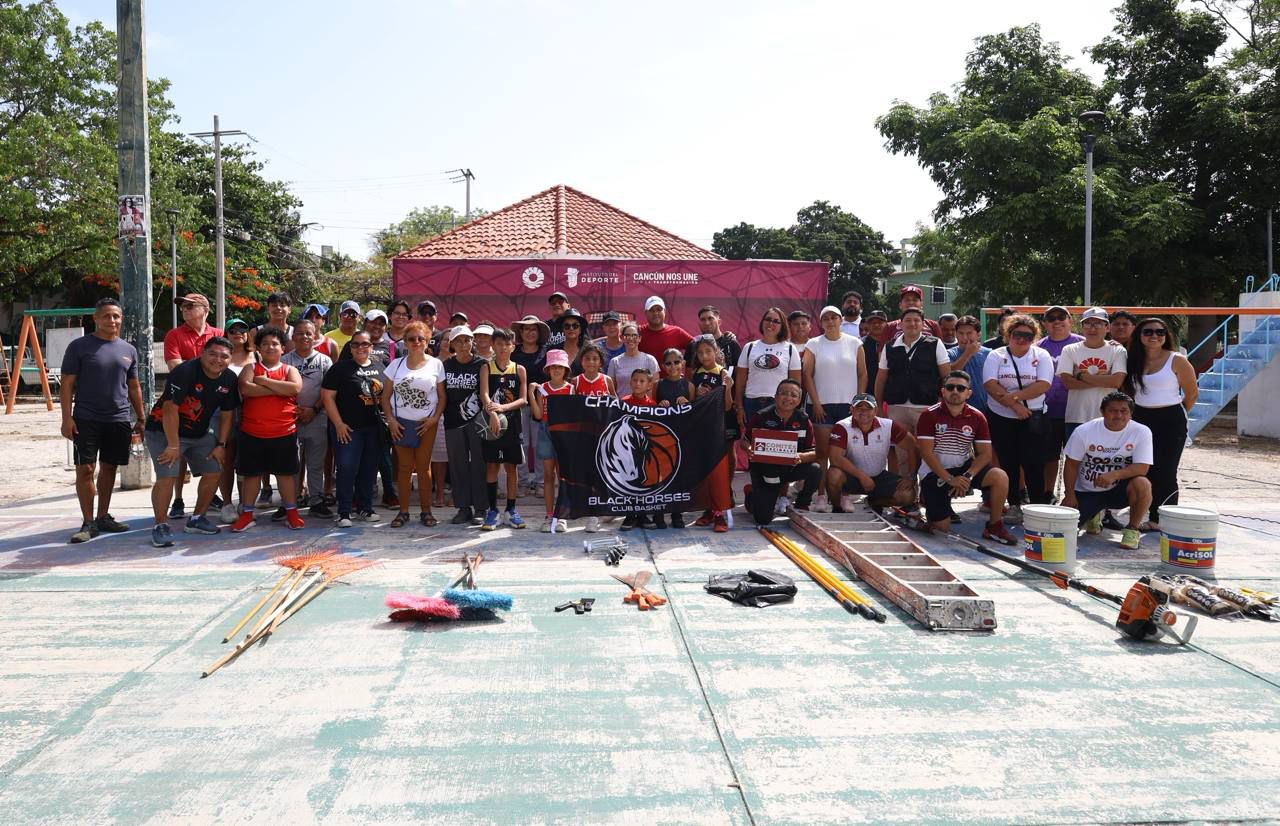 Gobierno de Benito Juárez rehabilita espacio deportivo en la Supermanzana 50 de Cancún