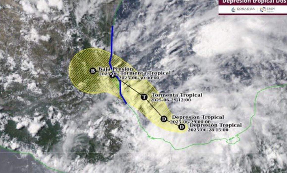 Depresión Tropical Dos se forma en Golfo de México; alerta por lluvias