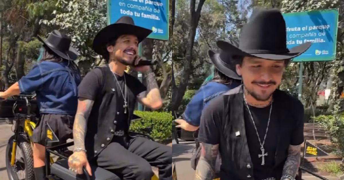 Christian Nodal arrasa en Bicikaraoke, pero sigue evitando a Inti