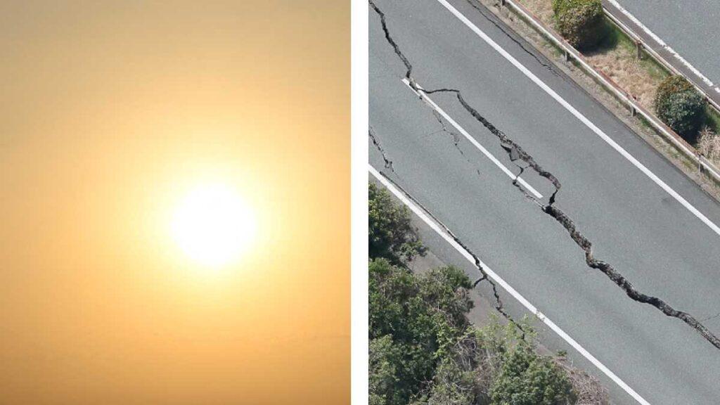 Carretera se levanta por calor extremo, carro sale disparado en Missouri