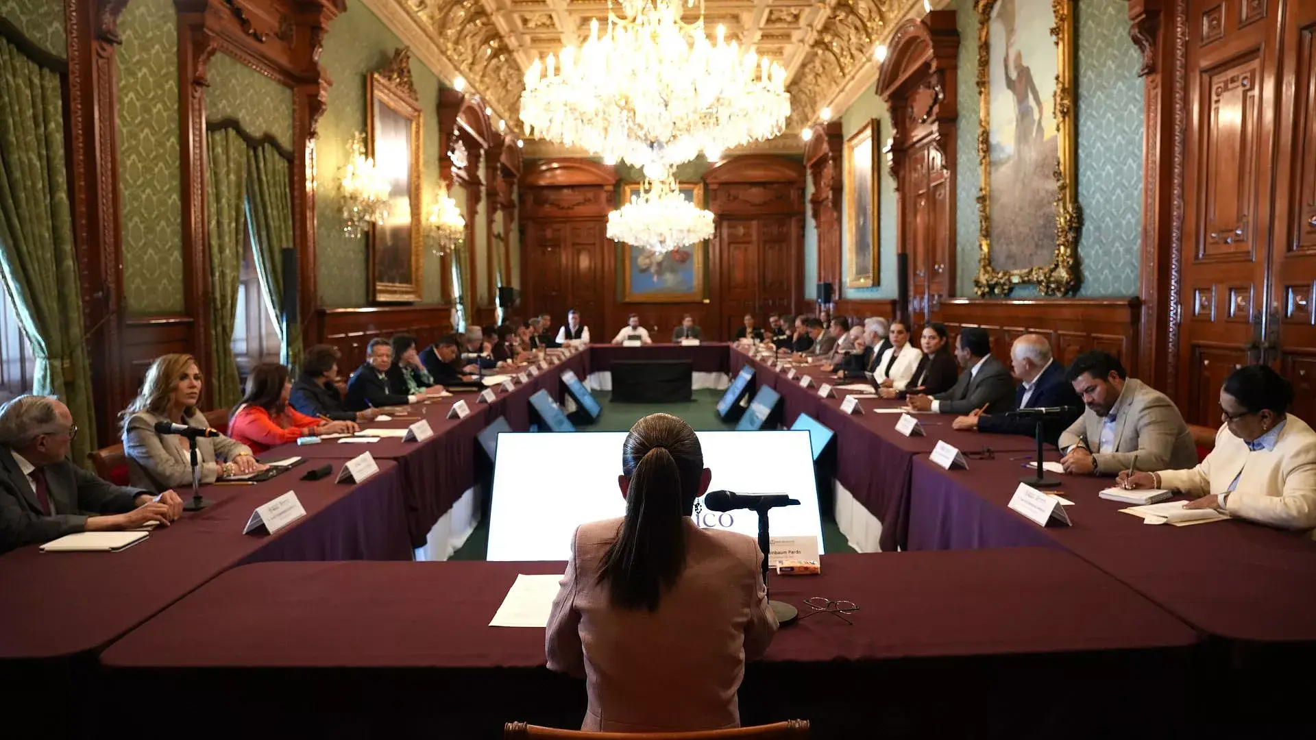 Tras 40 minutos en Palacio Nacional, definen de ‘excelente’ la reunión Sheinbaum y Rollins