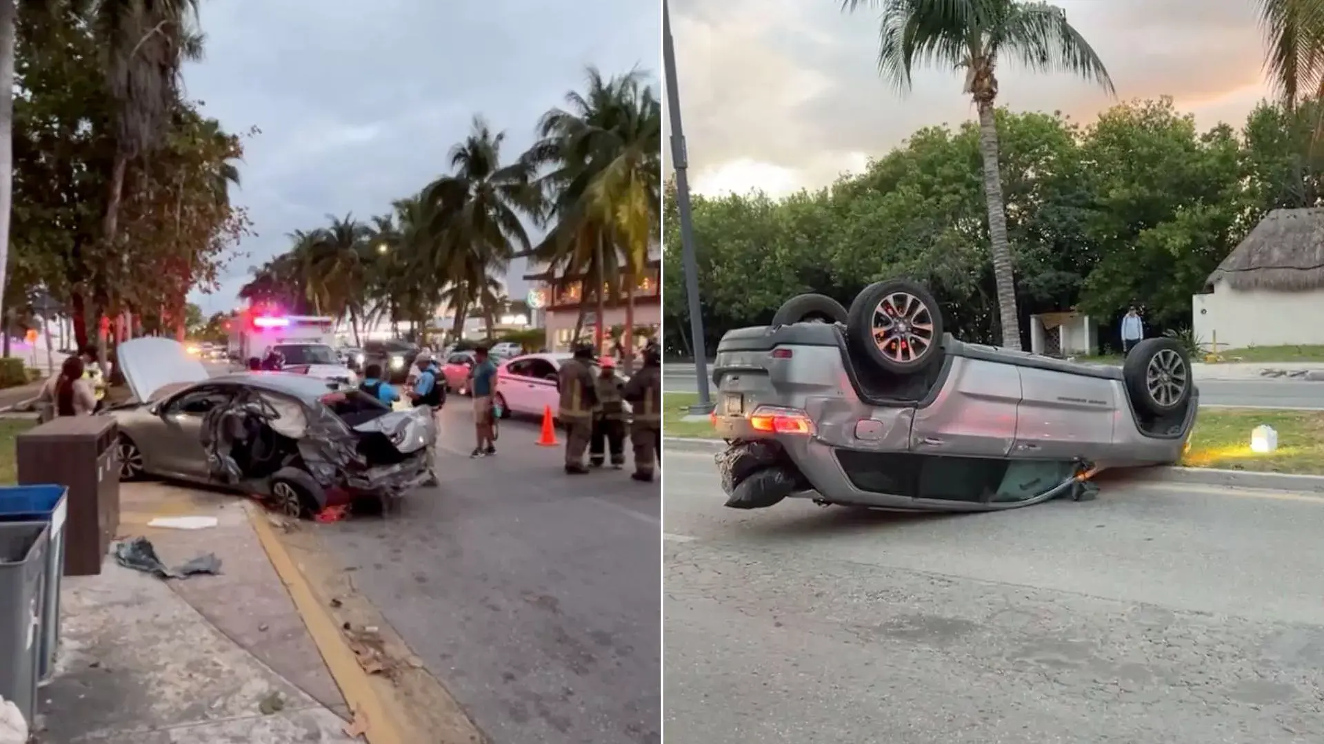 Dos accidentes de alto impacto en la zona hotelera de Cancún