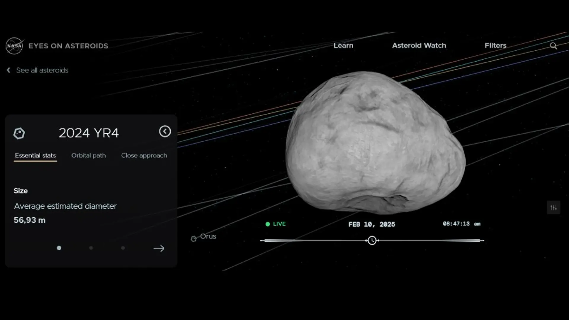 Asteroide 2024 YR4: La NASA revela mala noticia sobre impacto en la luna 2032