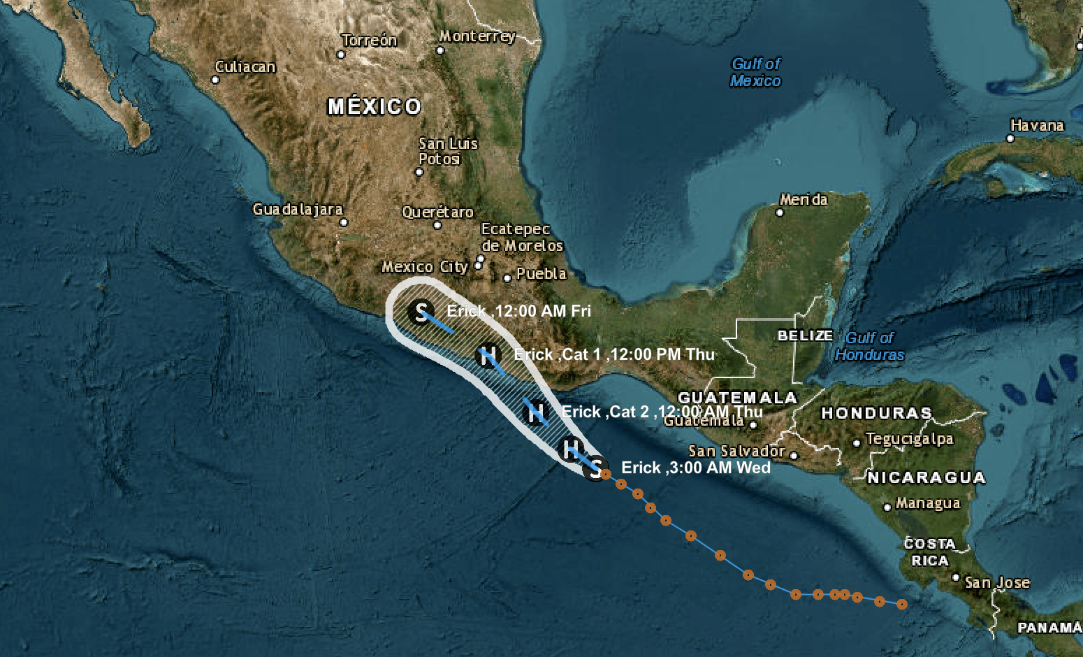 Huracán Erick: Alerta máxima por amenaza inminente en sur de México
