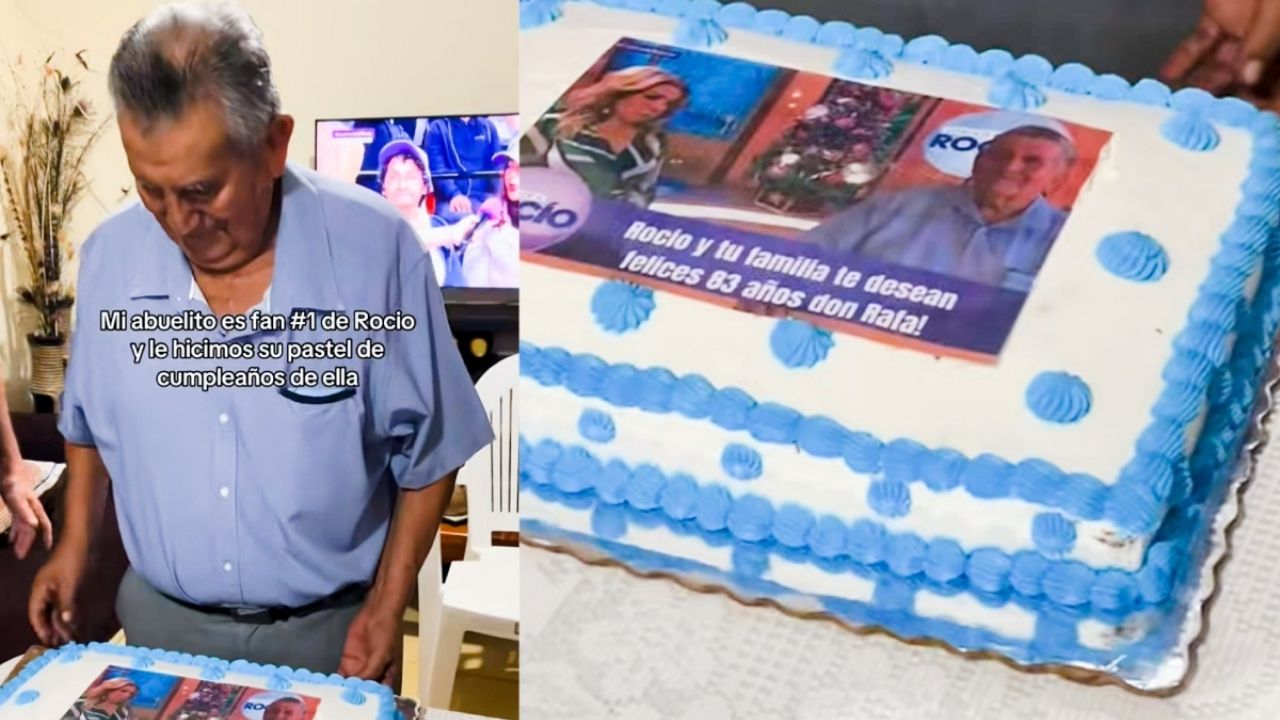 Abuelito conmueve al celebrar su cumpleaños con temática de Rocío Sánchez Azuara