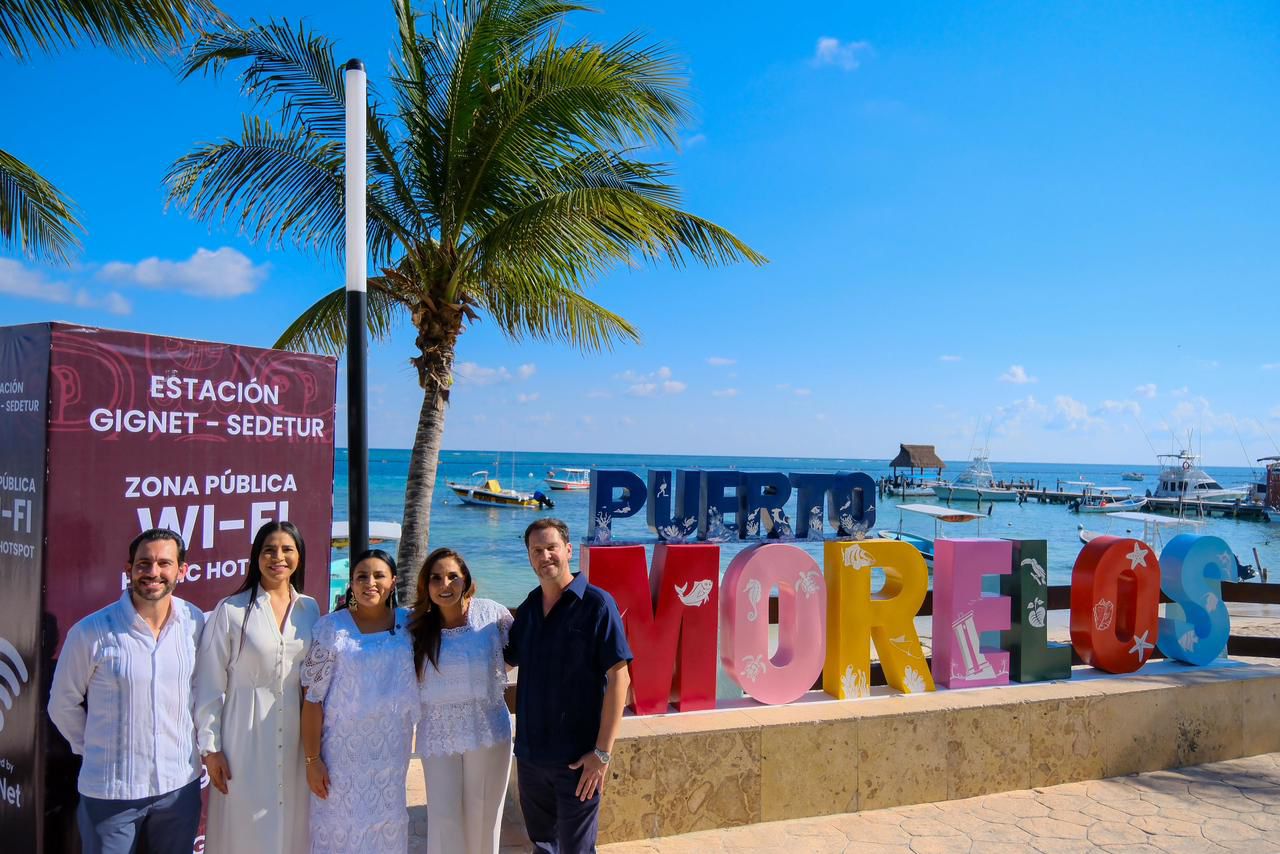 Mara Lezama inaugura módulos de internet público de alta velocidad en Puerto Morelos