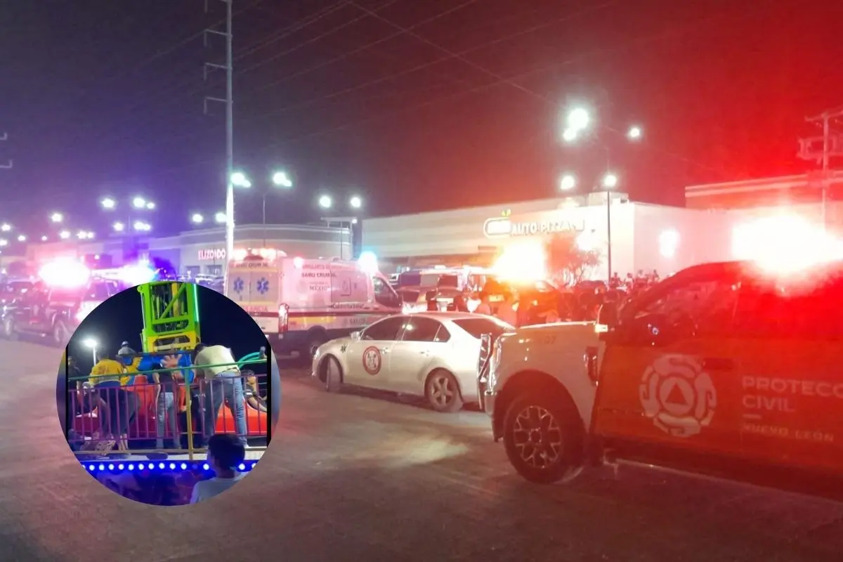 Accidente en la feria El Carmen: juego mecánico colapsa y deja heridos