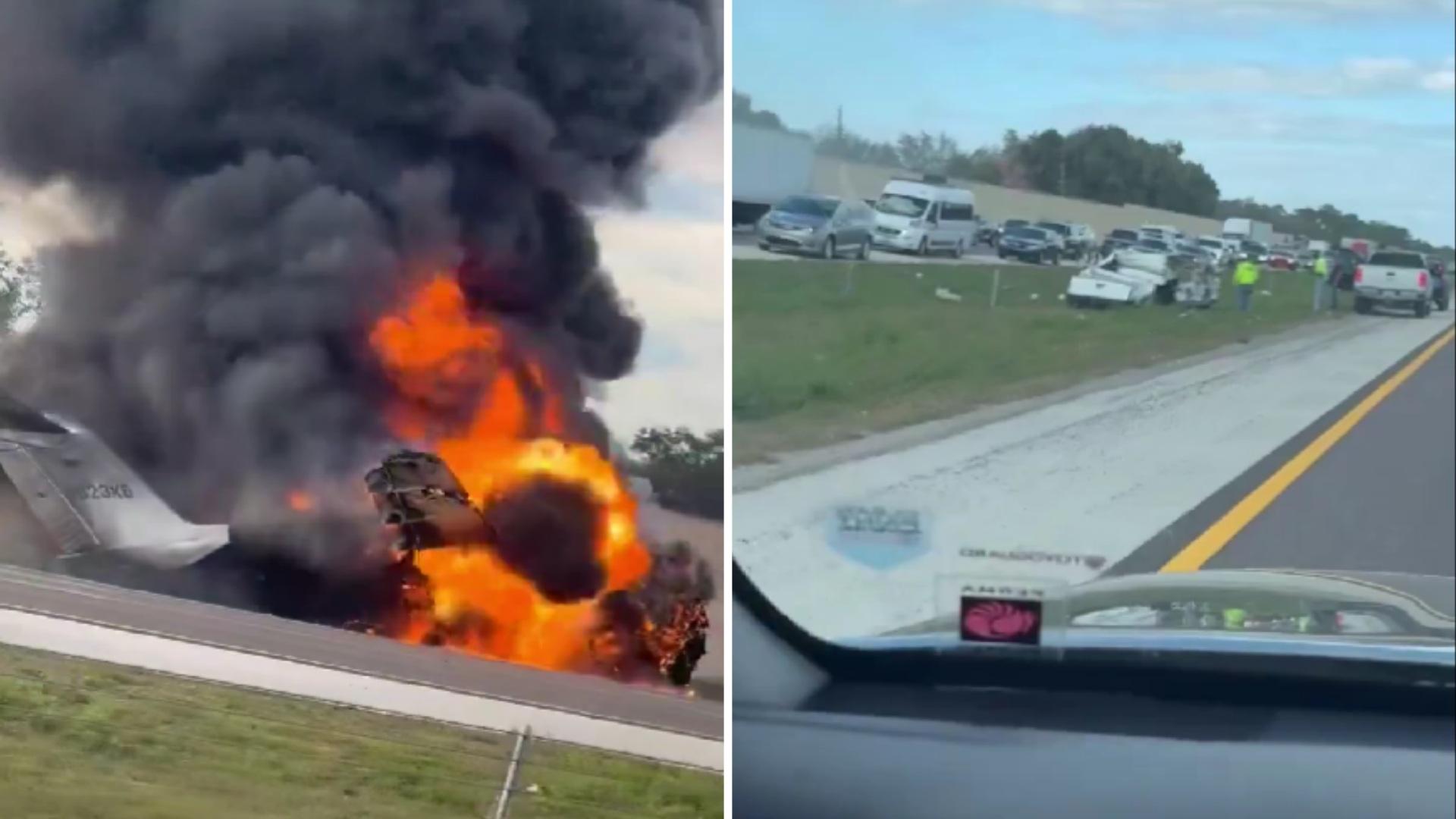 Avioneta se estrella en Florida: caos cerca de autopista y vías férreas