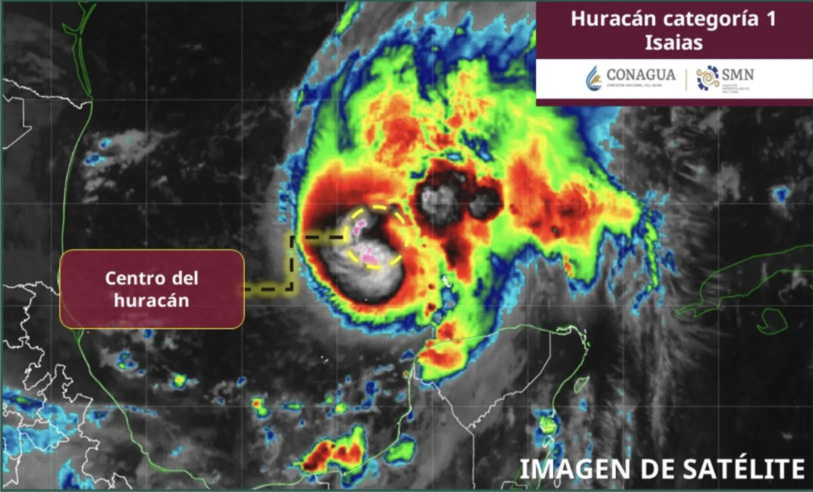 Huracán Isaias escala a categoría 1 y despliega riesgo en el Golfo