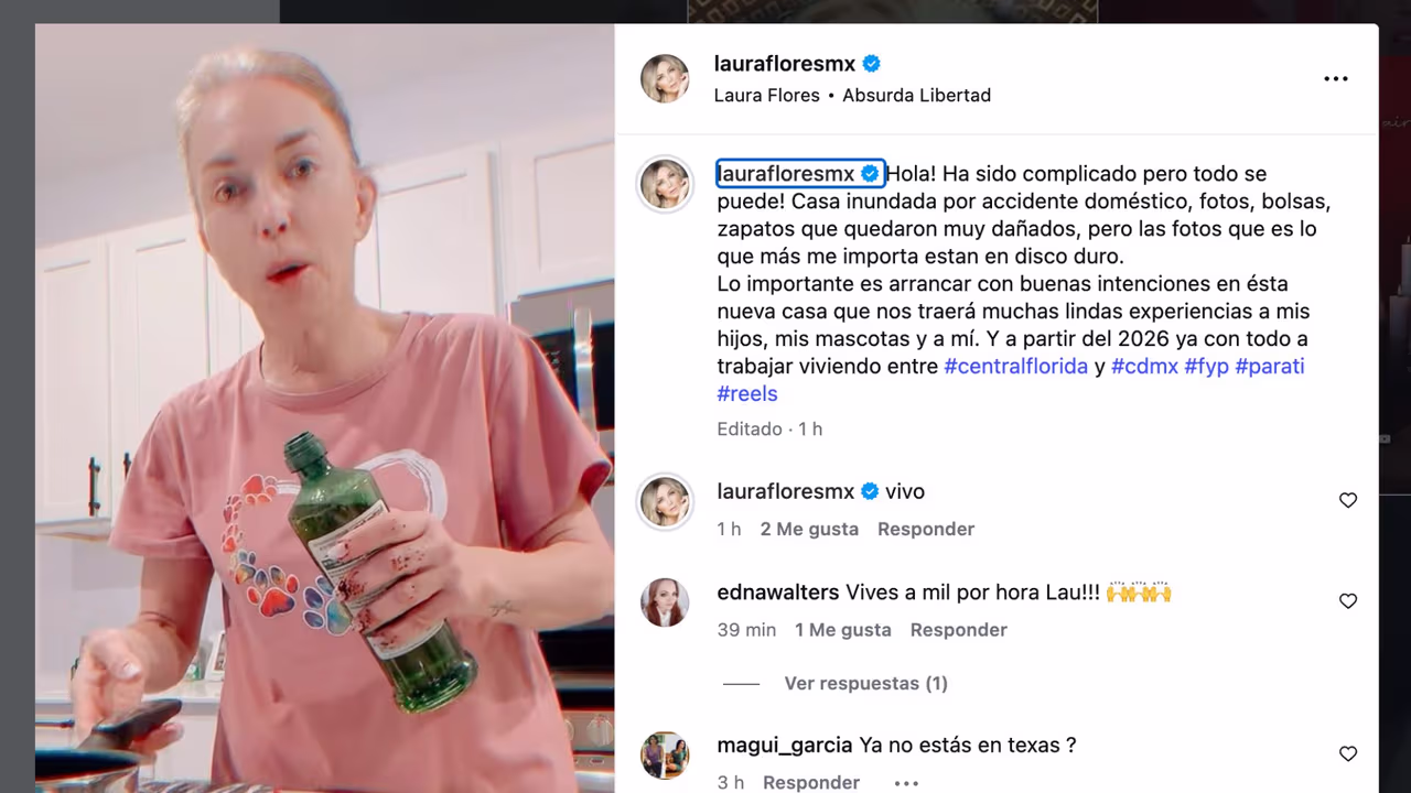 Laura Flores revela el desastre en su mudanza: un grifo abierto por tres semanas