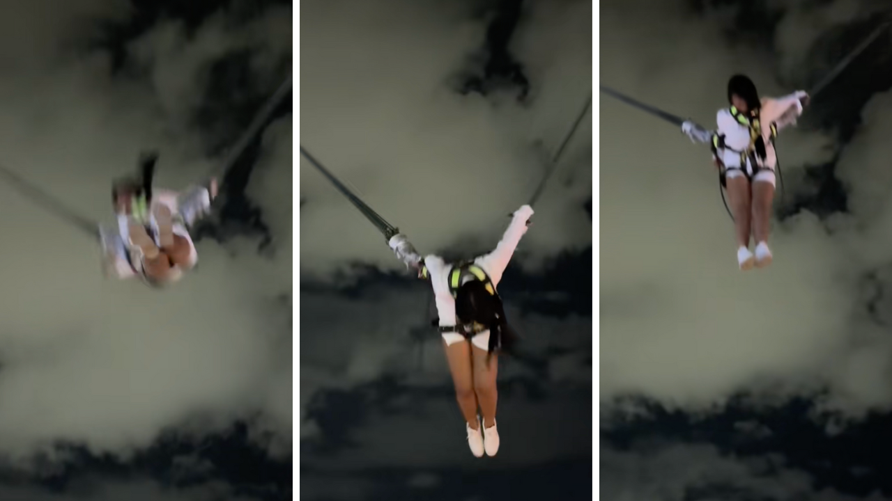Bungee trampolín: Mujer se desmaya y causa terror en video viral