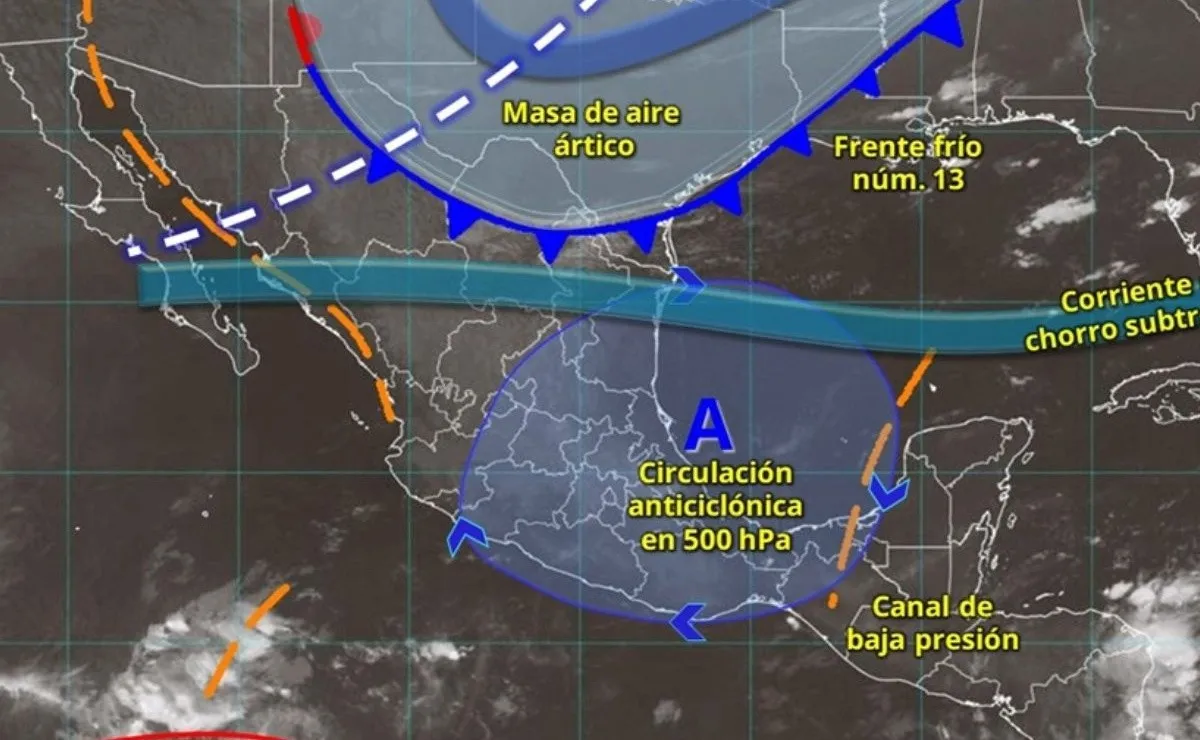 Frente frío 13 desata lluvias torrenciales y evento “Norte” en México
